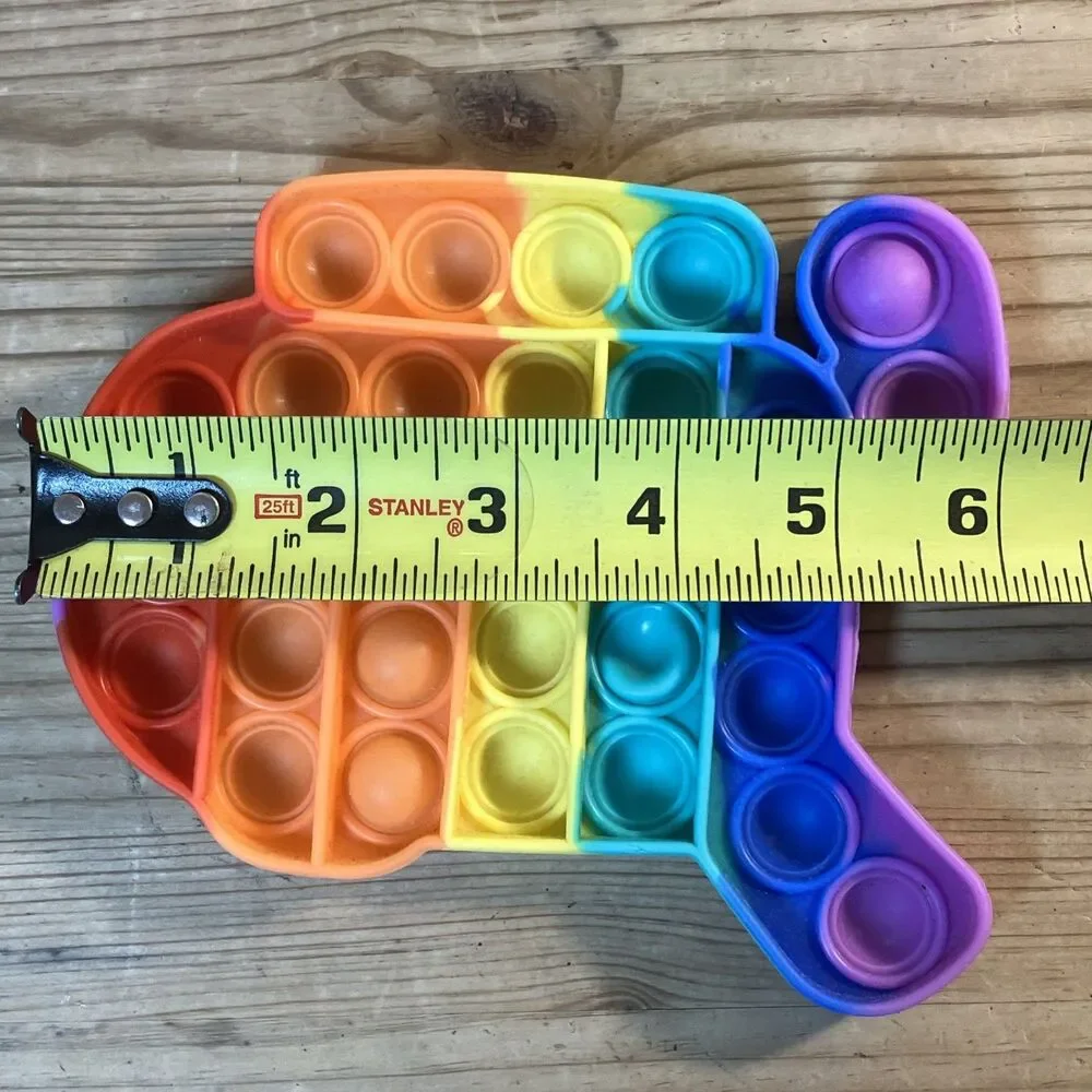 Rainbow among us Fidget Bubble Popper Pop Stress Reliever pop-it Silicone 6 In